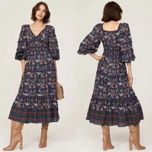 NWT Sea New York Noah
Smocked Midi Dress In Navy